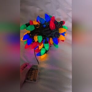 Anycosy Christmas Lights Outdoor, 100 LEDs C7 Strings Lights Battery Operate EUC